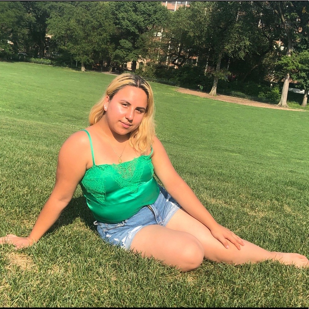 Green lace top
